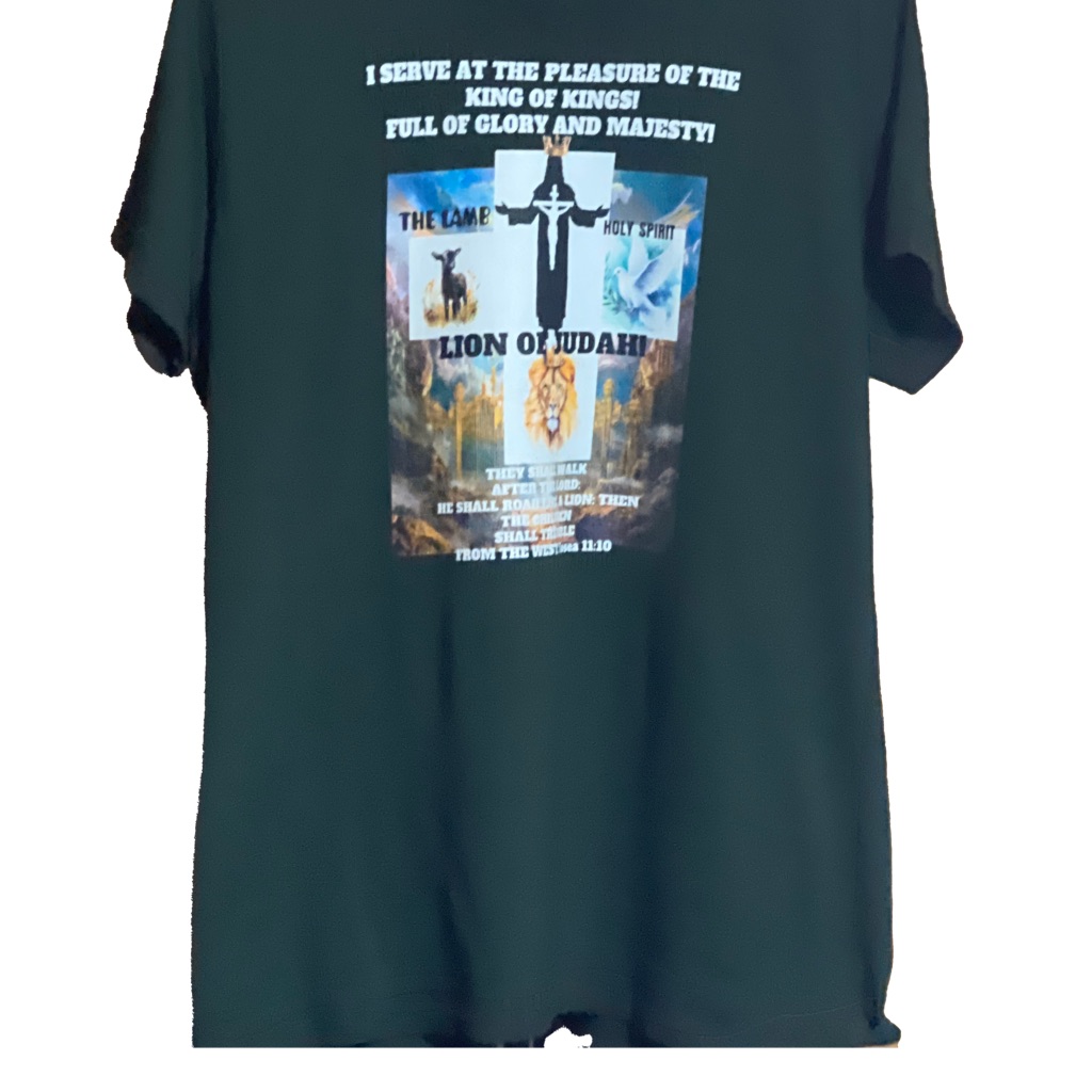 Black Graphic T-Shirt With Religious Print